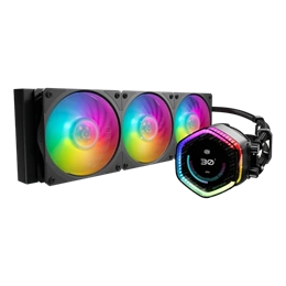 Cooler Master MasterLiquid 360 Ion vízhűtés (360 mm, 3x 120 mm ARGB ventilátor, max 2400 RPM, fekete)