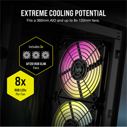 Corsair 2000D RGB Airflow ház (Mini-ITX, fekete)
