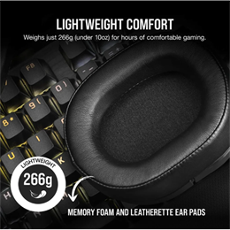 Corsair HS55 vezeték nélküli gaming fejhallgató (7.1 térhatás, mikrofon, fekete)