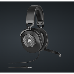 Corsair HS65 Surround vezetékes mikrofonos fejhallgató (Dolby Audio, jack 3,5mm/USB, 50mm, 1,8m kábel, fekete)