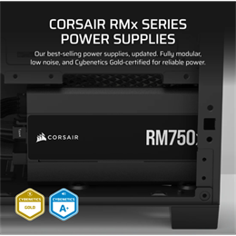 Corsair RM750x tápegység (750 W, 80+ Gold, ATX 3.1, moduláris, PCIe 5.1, 14 cm)