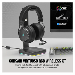 Corsair Virtuoso Wireless XT vezeték nélküli headset (Dolby Atmos, RGB világítás, mikrofon, 50 mm meghajtó, 15 óra üzemi