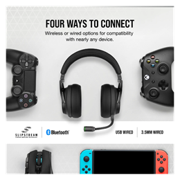 Corsair Virtuoso Wireless XT vezeték nélküli headset (Dolby Atmos, RGB világítás, mikrofon, 50 mm meghajtó, 15 óra üzemi