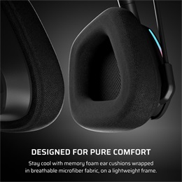 Corsair Void V2 vezeték nélküli headset (Dolby Atmos, 2.4 GHz USB vevő, Bluetooth 5.3, mikrofon, 70 óra, fekete)