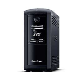 CyberPower VP700ELCD szünetmentes tápegység (4 aljzat, 700 VA, 390 W, 230 V, USB, line-interaktív, 1,5 m)