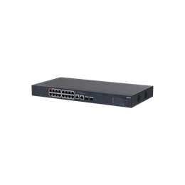 Dahua CS4218-16ET-240 switch (Cloud menedzsment, 16x 100 Mbps at/af PoE, 2x 1 Gbps RJ45, 2x 1 Gbps SFP, 240W PoE)