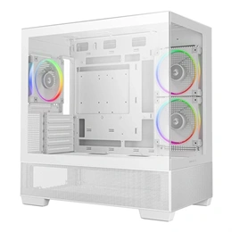 DeepCool CG380 3F ház (Midi, 2x 3,5", 3x 2,5", 2x USB 3.0, 1x Type-C, audio, 2+1 ventilátor, fehér)