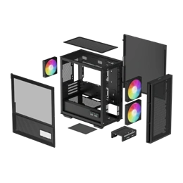 DeepCool CH360 Digital (Micro Tower, Micro-ATX, ablakos, 2x140/1x120 ventilátorok, fekete)