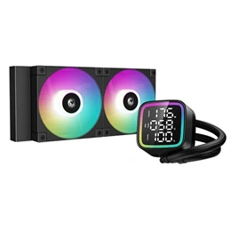 DeepCool LD240 vízhűtés (2x120 mm, 600-2400 rpm, PWM, ARGB, max. zaj 38,71 dB, fekete)