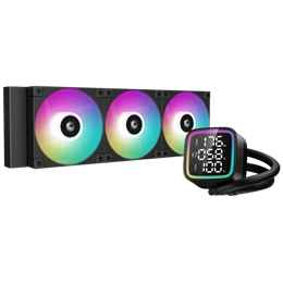 DeepCool LD360 vízhűtés (360 mm, 3x120 mm, 600-2400 rpm, ARGB, fekete)