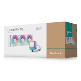 DeepCool LE360 WH V2 vízhűtés (360 mm radiátor, 2x120 mm ventilátor, 500-2100 rpm, max 31,6 dBA, LED, fehér)