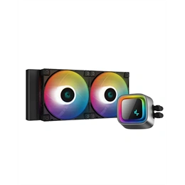 DeepCool LS520S Zero Dark vízhűtés (2x 120 mm ventilátor, 500-2250 rpm, PWM, LED, max. 32,9 dBA, fekete)