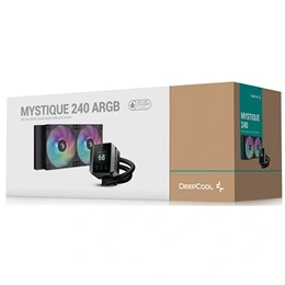 DeepCool MYSTIQUE 240 ARGB vízhűtés (2x 120 mm, 500-2150 rpm, ARGB, max 36,49 dBA, fekete)
