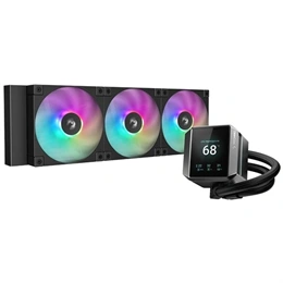 DeepCool MYSTIQUE 360 vízhűtés (3x120 mm ventilátor, 500-2150 RPM, ARGB, fekete)