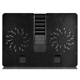 DeepCool U PAL notebook hűtőpad (2×140 mm ventilátor, 26,3 dB, max. 15,6", fém, fekete, USB)