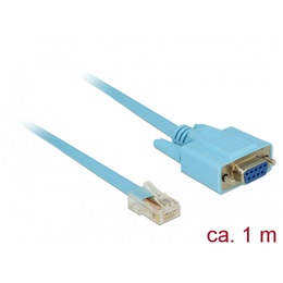 Delock RS-232 átalakító 1 m (DB9 hüvely / RJ45 dugó, világoskék)