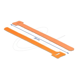 Delock tépőzáras kábelkötegelő (200 x 12 mm, 10 db, narancssárga, rögzítő pánt, hurkolható, politasak)