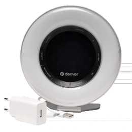 Denver CRL-342 rádiós ébresztőóra (napfelkelte-szimuláció, természetes hangok, FM, kettős ébresztés, USB-C, fehér)