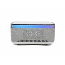 Denver CRQ-225 rádiós ébresztőóra (Bluetooth, vezeték nélküli töltés 15 W, szürke)