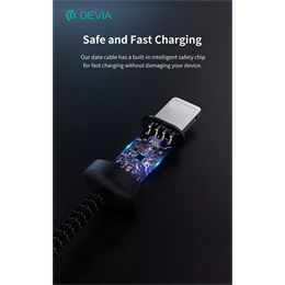 Devia Gracious v2 adat- és töltőkábel (USB / Lightning dugó, 12W, 1 m, fekete)