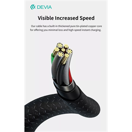 Devia Gracious v2 adat- és töltőkábel (USB / Lightning dugó, 12W, 1 m, fekete)