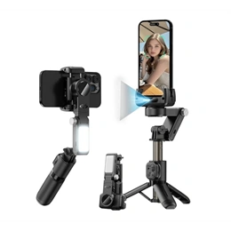 Devia Q19 szelfibot (univerzális, tripod állvány, automata arckövetés, bluetooth távkioldó, 6,7" méretig, fekete)