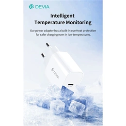 Devia Smart Series 30W GaN hálózati adapter (Type-C csatlakozó, Type-C és Lightning kábel 1 m, PD, QC, PPS támogatás, fe