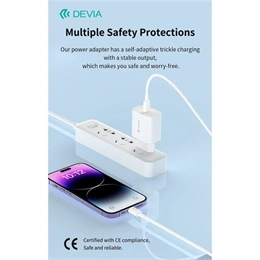 Devia Smart Series 30W GaN hálózati adapter (Type-C csatlakozó, Type-C és Lightning kábel 1 m, PD, QC, PPS támogatás, fe