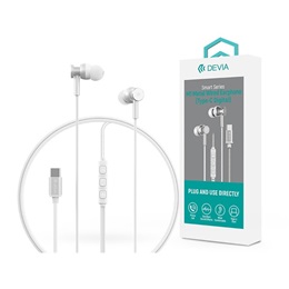 Devia Smart Series M1 Metal in-ear sztereó fülhallgató (USB-C, mikrofon, 10 mm hangszóró, 120 cm kábel, ezüst)