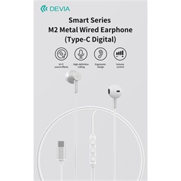 Devia Smart Series M2 Metal in-ear fülhallgató (USB-C, mikrofon, fekete)