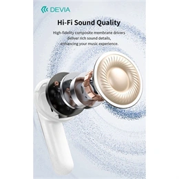 Devia TWS Ultra1 bluetooth fejhallgató sztereó (v5.4, ANC, mikrofon, vezeték nélküli töltés, 32 óra lejátszás, Type-C, f