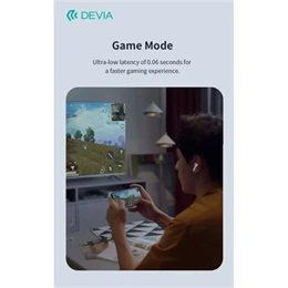 Devia TWS Ultra1 bluetooth fejhallgató sztereó (v5.4, ANC, mikrofon, vezeték nélküli töltés, 32 óra lejátszás, Type-C, f