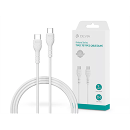 Devia USB adat- és töltőkábel (C dugó / C dugó, 1 m, 60W, fehér)