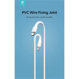 Devia USB adat- és töltőkábel (C dugó / C dugó, 1 m, 60W, fehér)