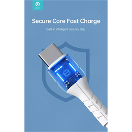 Devia USB adat- és töltőkábel (C dugó / C dugó, 1 m, 60W, fehér)