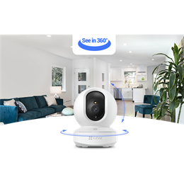 Ezviz TY1 beltéri biztonsági kamera (2K, 3MP, 360°, színes éjszakai látás, járőr mód, kétirányú hang, USB-C)