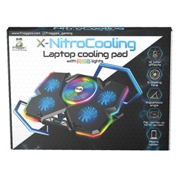 Froggiex notebook hűtőpad és telefontartó (NitroCooling, FX-PC-P1-BL)