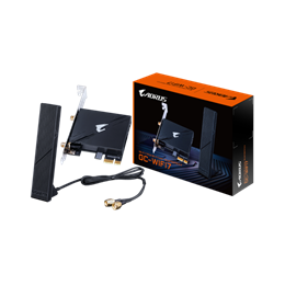 Gigabyte GC-WIFI7 BE5800 Wireless Wi-Fi 7 hálózati kártya (PCIe x1, tri sávos 2,4/5/6 GHz, 5800 Mbit/s, 2x2, Bluetooth 5