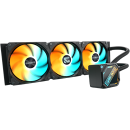 Gigabyte GME 360 vízhűtés (360 mm, 3x120 mm ARGB ventilátor, pumpa 4500 RPM, Intel 1851/1700/115X/1200, AMD AM5/AM4, fek