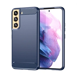 Gigapack szilikon telefonvédő (ütésállóság, légpárnás sarok, szálcsiszolt, karbon minta, sötétkék)