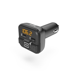 HAMA 14163 univerzális FM transzmitter (USB, AUX, 1A töltés, fekete)