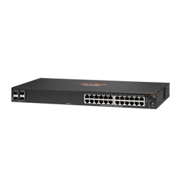 HPE Aruba 6100 24G 4SFP+ switch (24x 10/100/1000, 4x 1G/10G SFP+, 128 Gbps)