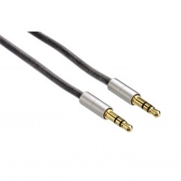 Hama AluLine összekötő kábel 2 m (3,5 mm jack / 3,5 mm jack, fekete)