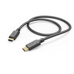 Hama USB adat- és töltőkábel (C dugó / C dugó, 1,5 m, 480 MBit/s, fekete)