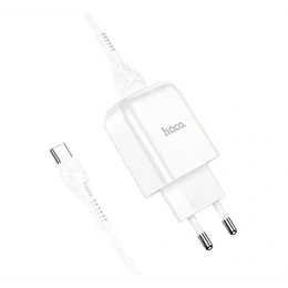 Hoco N2 Vigour hálózati töltő USB aljzat (10W, gyorstöltő, type-c kábel, fehér)