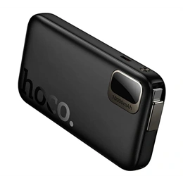 Hoco Q51 vésztöltő (10000mAh, 20W, PD gyorstöltés, LED kijelző, fix type-c kábel, fekete)