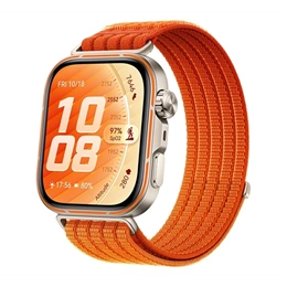 Huawei Watch Fit 5 Pro okosóra (nejlon szíj, aktivitásmérő, pulzusmérés, EKG, barométer, GPS, NFC, narancssárga)