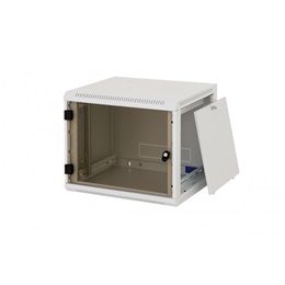 Keline Fali rack szekrény 6U 19" (600x595 mm, IP30, levehető és zárható oldalfalak, edzett füstüveg ajtó, kábelbevezeté