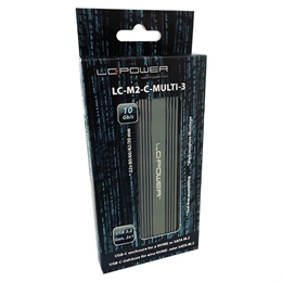 LC-Power LC-M2-C-MULTI-3 külső ház (M.2, NVMe/SATA, USB-C 3.2 Gen 2, antracit)