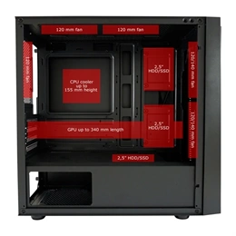 LC Power 2016MB (Micro-ATX, fekete)